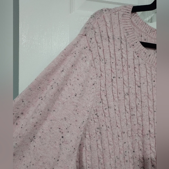 Talbots Woman Pink Cableknit Crewneck Sweater in Size 3X - Picture 5 of 12
